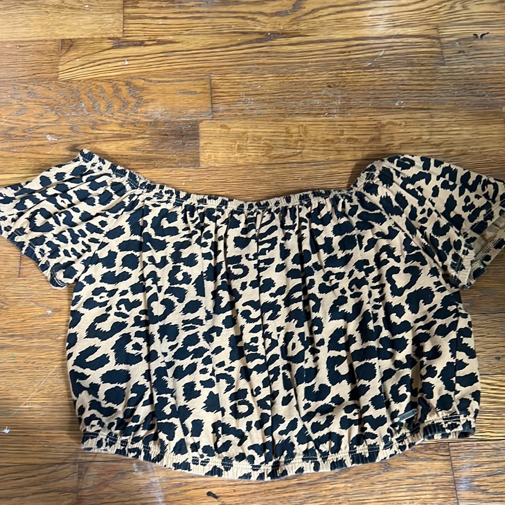 Cheetah print Hollister off the shoulders crop top